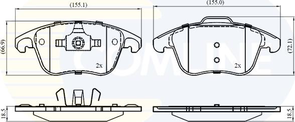 Comline CBP01720 - Brake Pad Set, disc brake autospares.lv