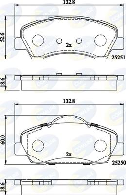 Comline CBP02199 - Brake Pad Set, disc brake autospares.lv