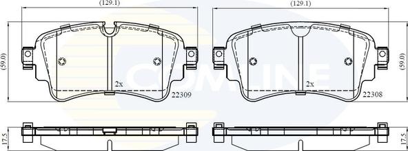 Comline CBP02362 - Brake Pad Set, disc brake autospares.lv