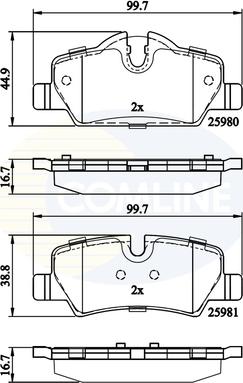 Comline CBP02262 - Brake Pad Set, disc brake autospares.lv