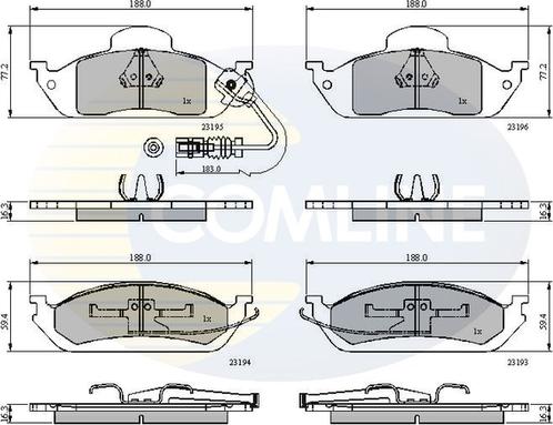 Comline CBP1911 - Brake Pad Set, disc brake autospares.lv