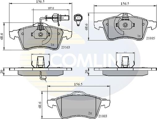 Comline CBP1852 - Brake Pad Set, disc brake autospares.lv