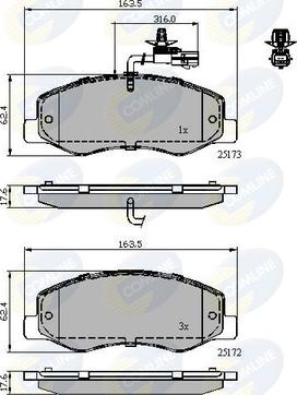 Comline CBP12108 - Brake Pad Set, disc brake autospares.lv