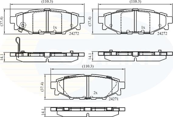 Comline CBP36052 - Brake Pad Set, disc brake autospares.lv