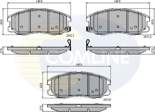 Comline CBP31582 - Brake Pad Set, disc brake autospares.lv