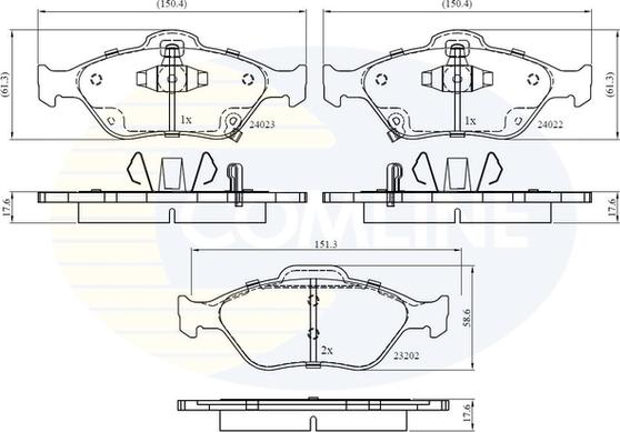 Comline CBP31637 - Brake Pad Set, disc brake autospares.lv