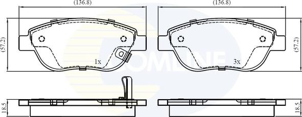 Comline CBP31038 - Brake Pad Set, disc brake autospares.lv