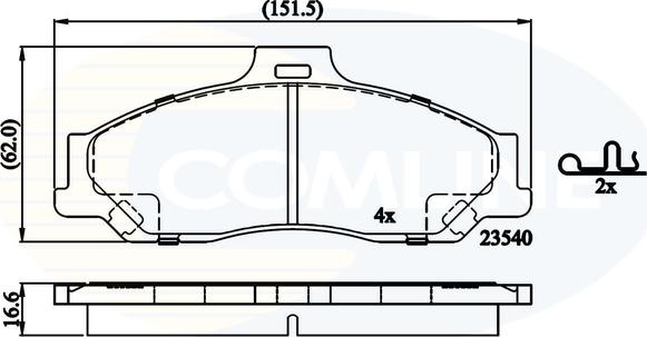 Comline CBP31245 - Brake Pad Set, disc brake autospares.lv