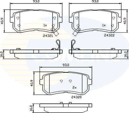 Comline CBP32016 - Brake Pad Set, disc brake autospares.lv