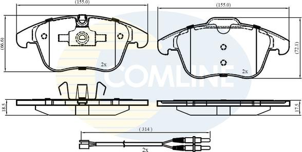 Comline CBP22002 - Brake Pad Set, disc brake autospares.lv