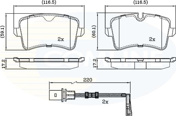 Comline CBP22121 - Brake Pad Set, disc brake autospares.lv