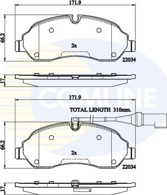 Comline CBP22214 - Brake Pad Set, disc brake autospares.lv