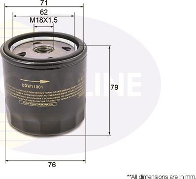 Comline CDW11001 - Oil Filter autospares.lv