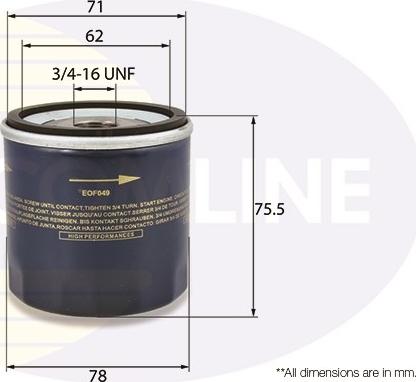 Comline EOF049 - Oil Filter autospares.lv