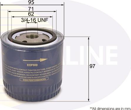 Comline EOF009 - Oil Filter autospares.lv