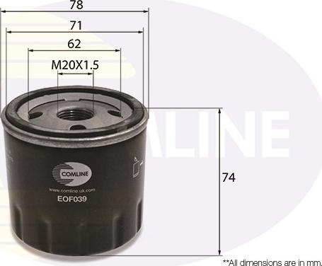 Comline EOF039 - Oil Filter autospares.lv