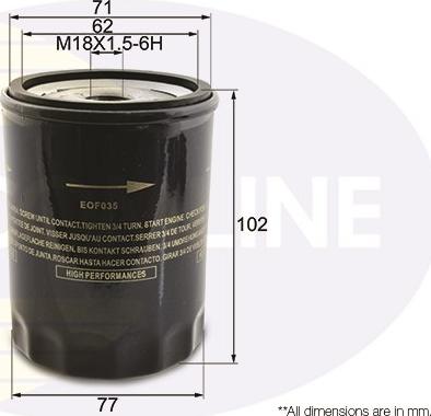 Comline EOF035 - Oil Filter autospares.lv