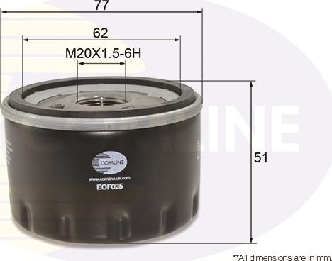 Comline EOF025 - Oil Filter autospares.lv