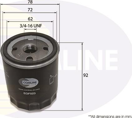 Comline EOF023 - Oil Filter autospares.lv