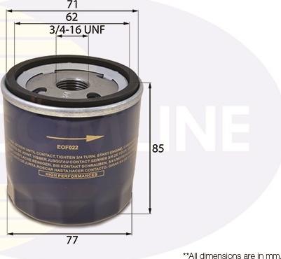 Comline EOF022 - Oil Filter autospares.lv