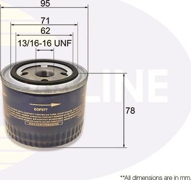 Comline EOF077 - Oil Filter autospares.lv