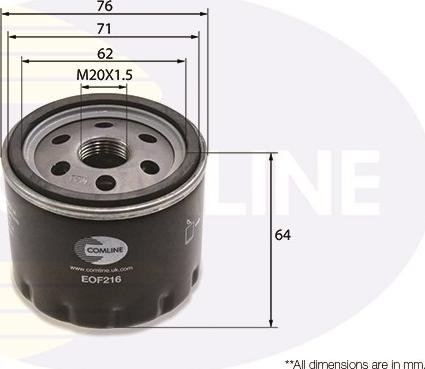 Comline EOF216 - Oil Filter autospares.lv