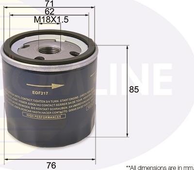 Comline EOF217 - Oil Filter autospares.lv