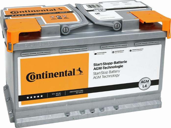 Continental 2800012007280 - Starter Battery autospares.lv