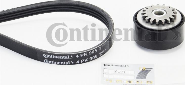 Contitech 4PK905K1 - V-Ribbed Belt Set autospares.lv