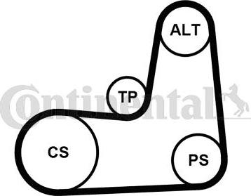 Contitech 5 PK 1135 K2 - V-Ribbed Belt Set autospares.lv