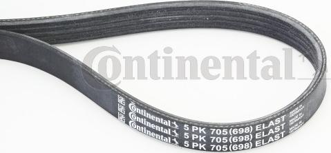 Contitech 5 PK 705 ELAST - V-Ribbed Belt autospares.lv