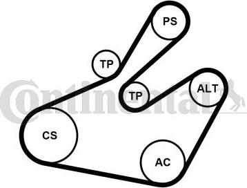 Contitech 6PK1468K1 - V-Ribbed Belt Set autospares.lv