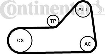 Contitech 6PK1153K1 - V-Ribbed Belt Set autospares.lv