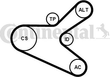 Contitech 6PK1153K2 - V-Ribbed Belt Set autospares.lv