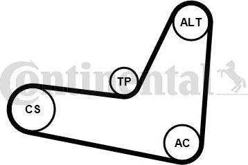 Contitech 6PK1130K3 - V-Ribbed Belt Set autospares.lv