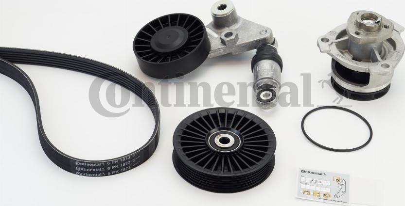 Contitech 6PK1873WP4 - Water Pump + V-Ribbed Belt Set autospares.lv