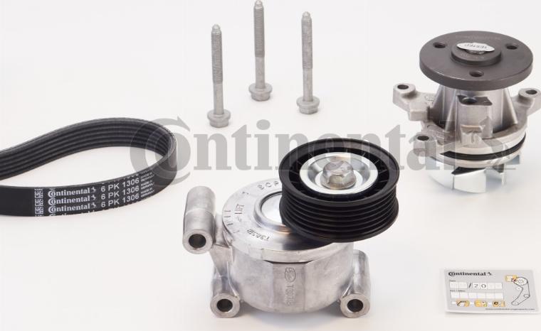 Contitech 6PK1306WP1 - Water Pump + V-Ribbed Belt Set autospares.lv