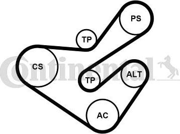 Continental 6PK1733K5 - V-Ribbed Belt Set autospares.lv