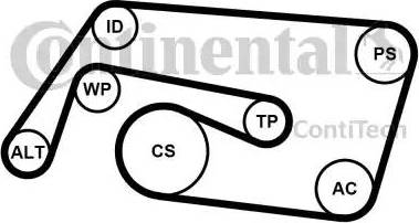 Continental 6PK2260K2 - V-Ribbed Belt Set autospares.lv