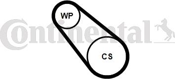 Contitech 3PK576 ELAST WP2 - Water Pump + V-Ribbed Belt Set autospares.lv