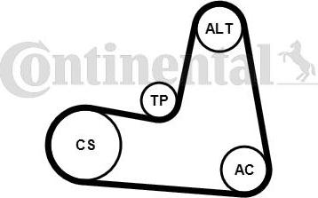 Contitech 7PK1125K1 - V-Ribbed Belt Set autospares.lv