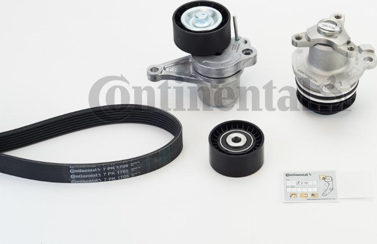 Contitech 7PK1705WP1 - Water Pump + V-Ribbed Belt Set autospares.lv