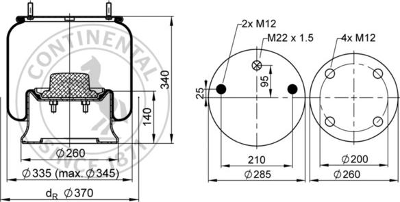 Contitech AIR Spring 4810 N P05 - Bellow, air suspension autospares.lv