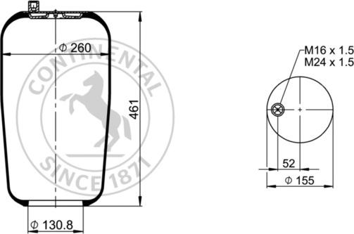 Contitech AIR Spring 4757 N2 - Bellow, air suspension autospares.lv