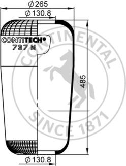 Contitech AIR Spring 737 N - Bellow, air suspension autospares.lv