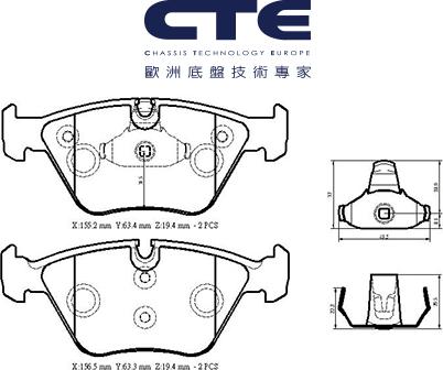 CTE CBL09003 - Brake Pad Set, disc brake autospares.lv