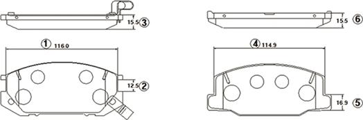 CTR GK1029 - Brake Pad Set, disc brake autospares.lv