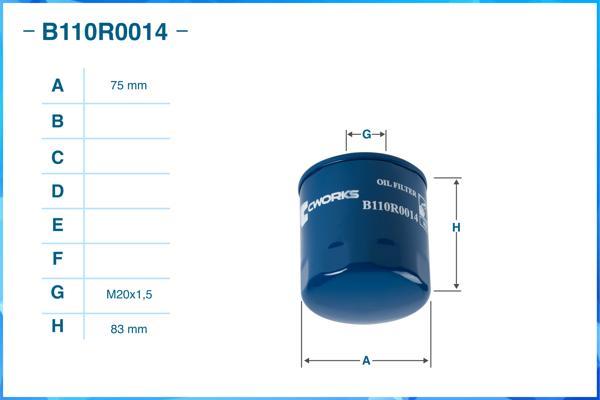 Cworks B110R0014 - Oil Filter autospares.lv