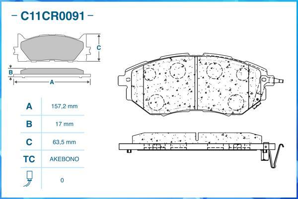 Cworks C11CR0091 - Brake Pad Set, disc brake autospares.lv