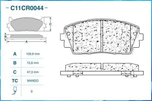 Cworks C11CR0044 - Brake Pad Set, disc brake autospares.lv